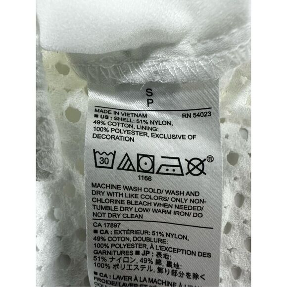 Banana Republic Bohemian Romantic TEXTURED EYELET BLOUSE White Size SP - Picture 12 of 12